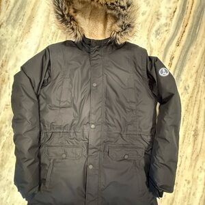 Kids Expedition Waterproof Black Faux Fur-Lined hooded Parka size XXL 18-20